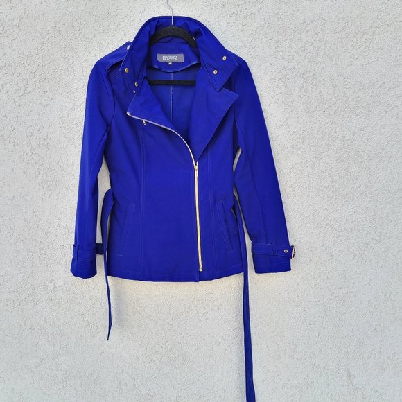 Kenneth Cole Reaction Purple Short Trenchcoat - Picture 9 of 16